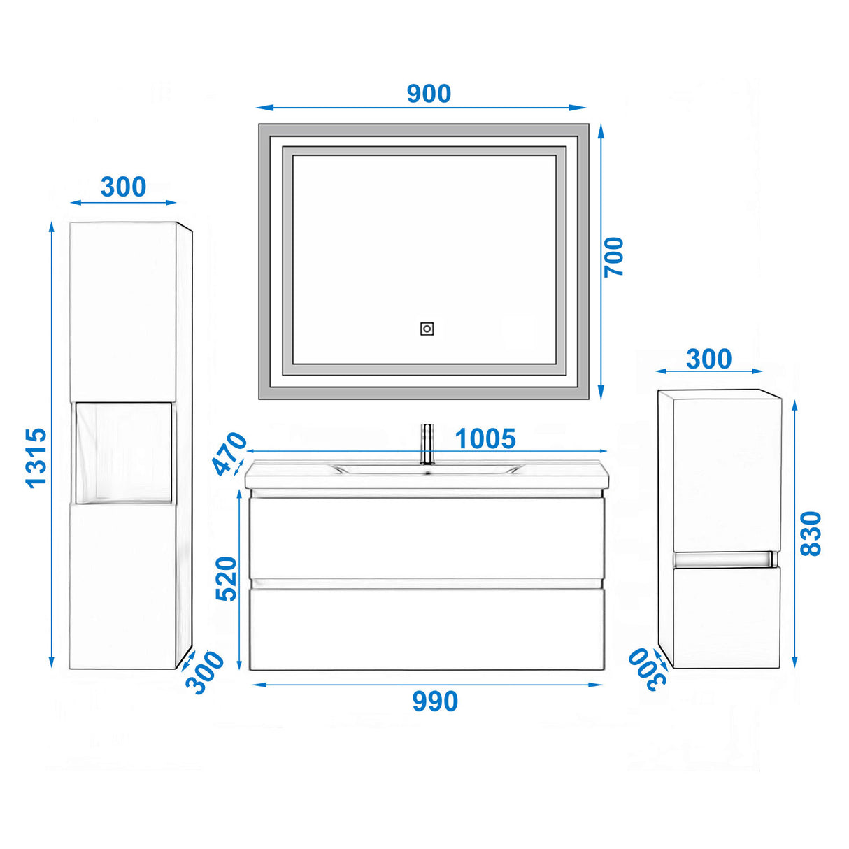 Modern Splash Led Mirror -BM-1404