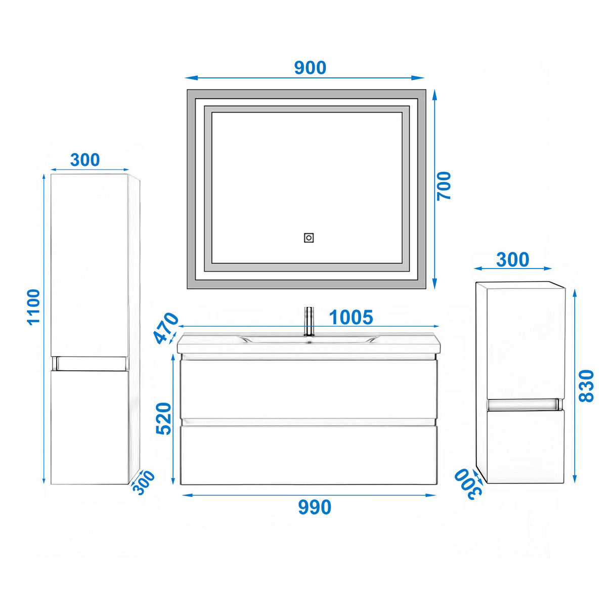 Modern Splash Led Mirror -BM-1404