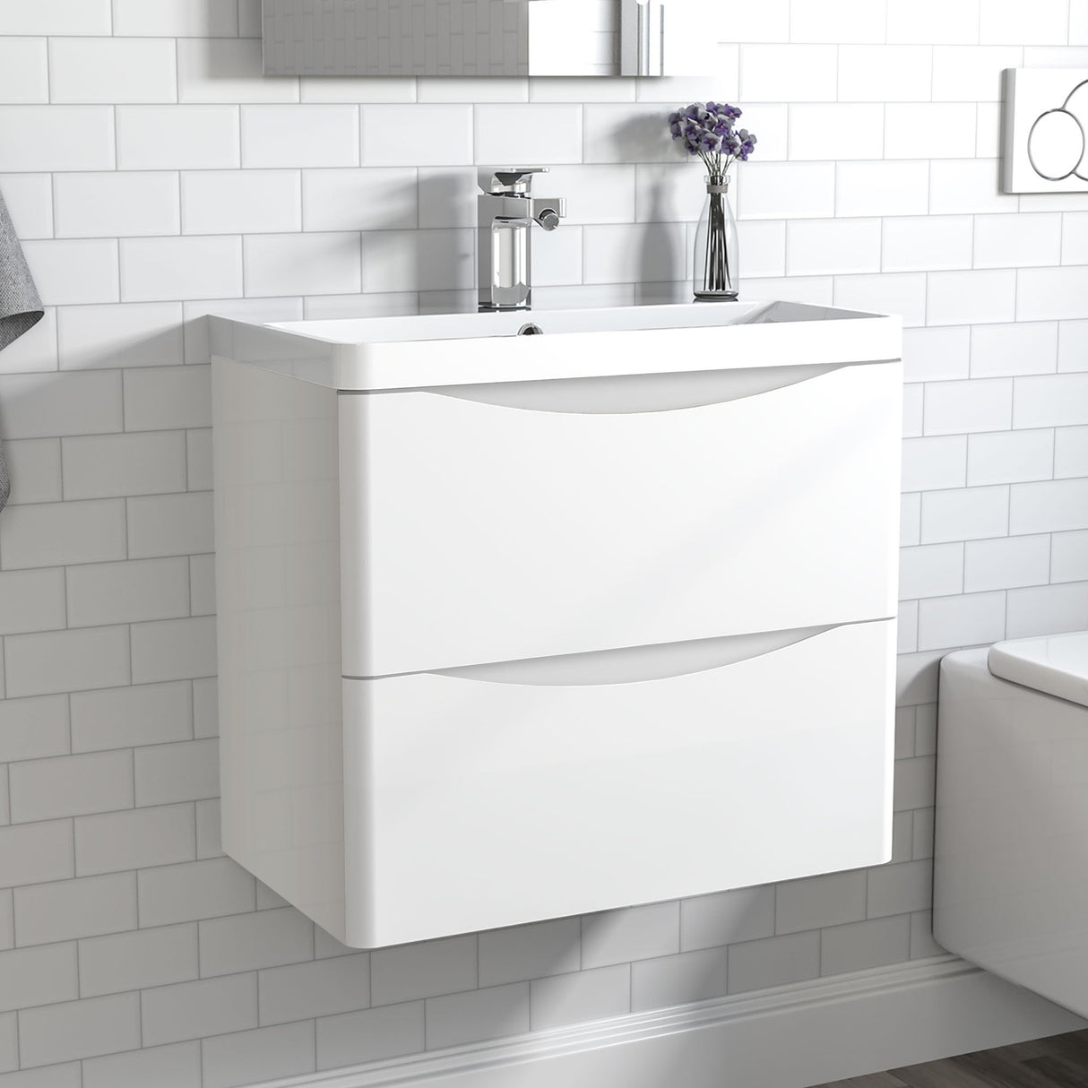 Modern Splash White Wall Hung Vanity Units