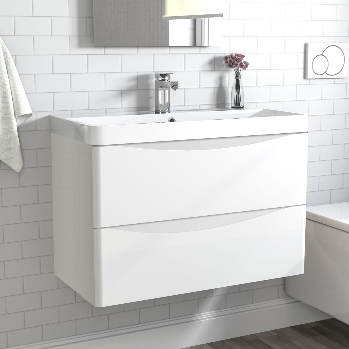 Modern Splash White Wall Hung Vanity Units