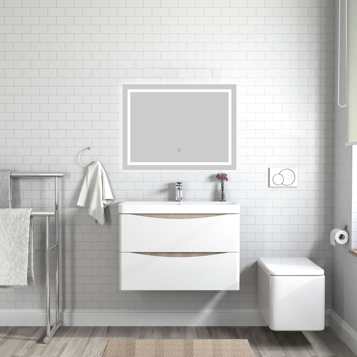 Modern Splash White Oak Vanity Units-Y-311A+Y-T310C