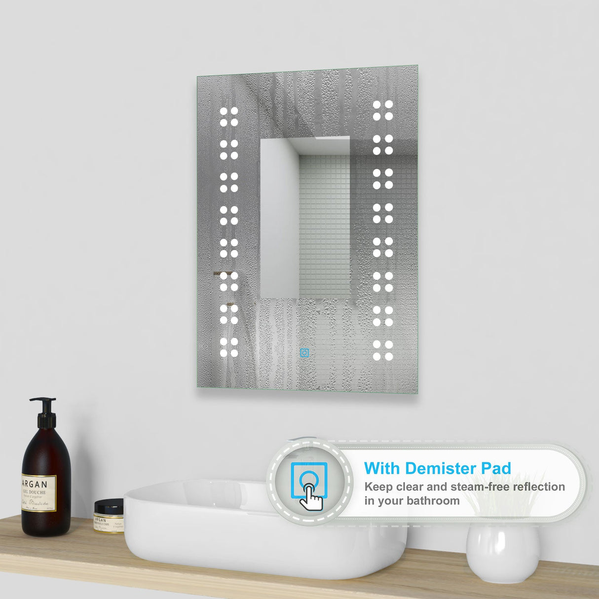 Bathroom Mirror with LED Llights-450x600mm/500x700mm
