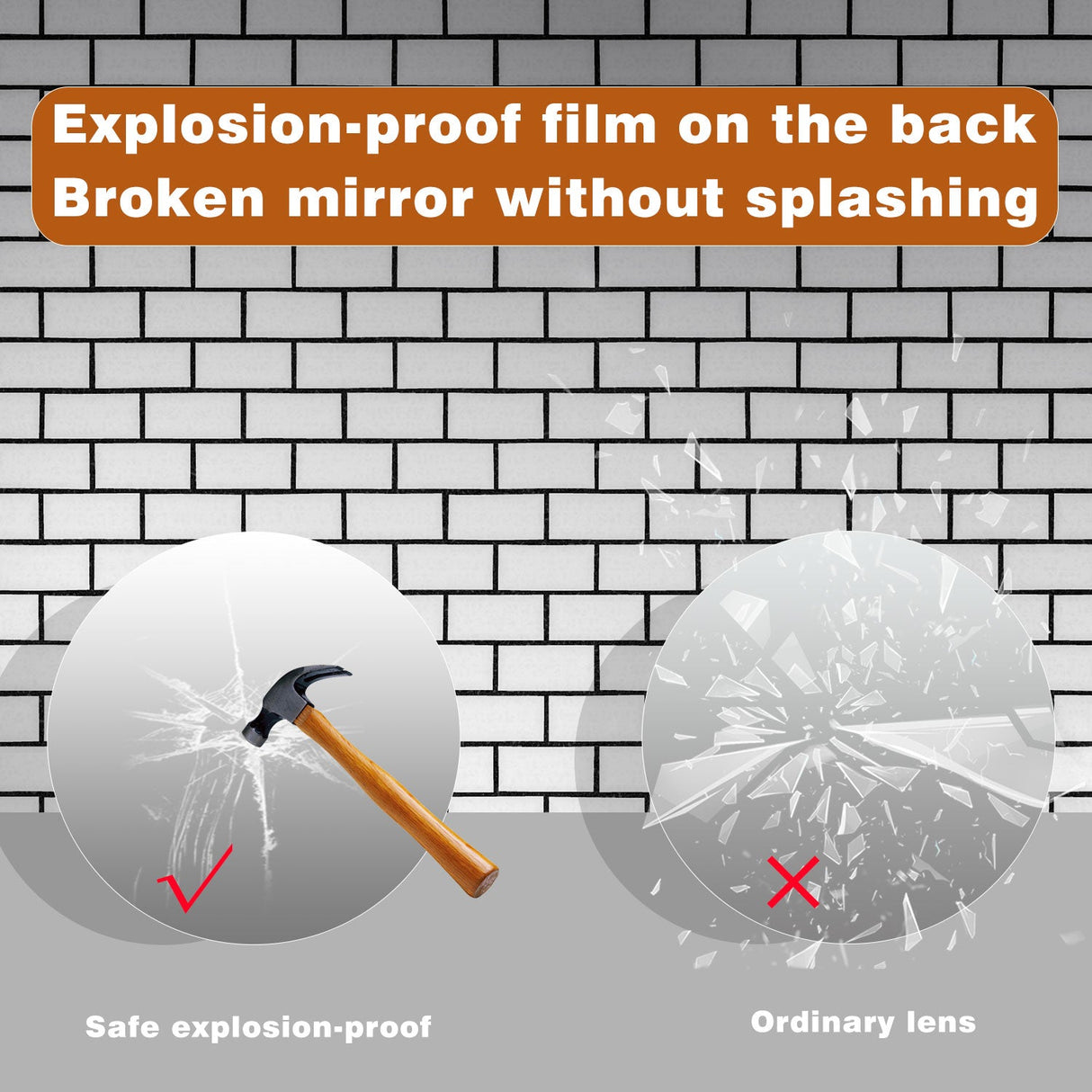 Modern Splash LED Round Mirror