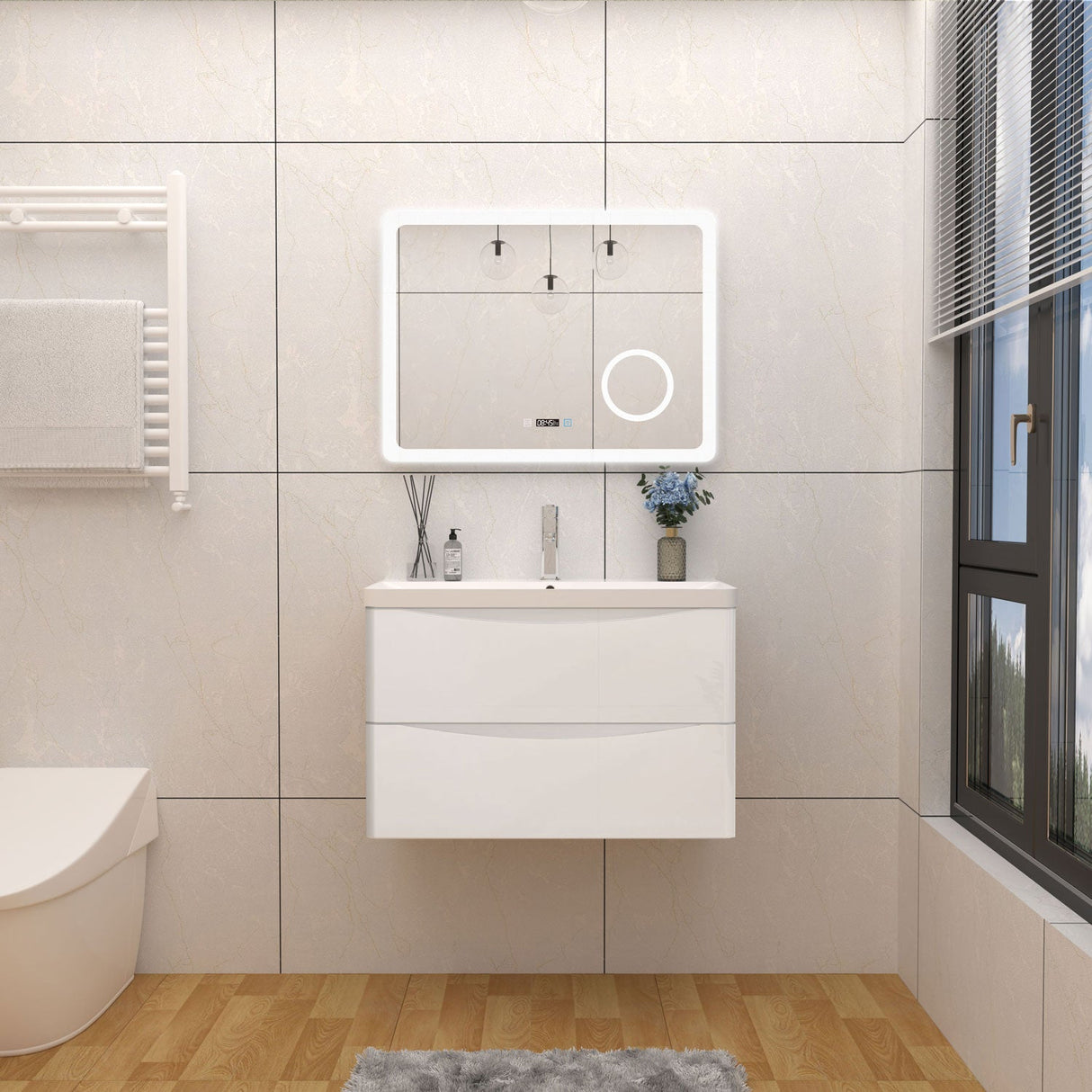 Modern Splash White Wall Hung Vanity Units