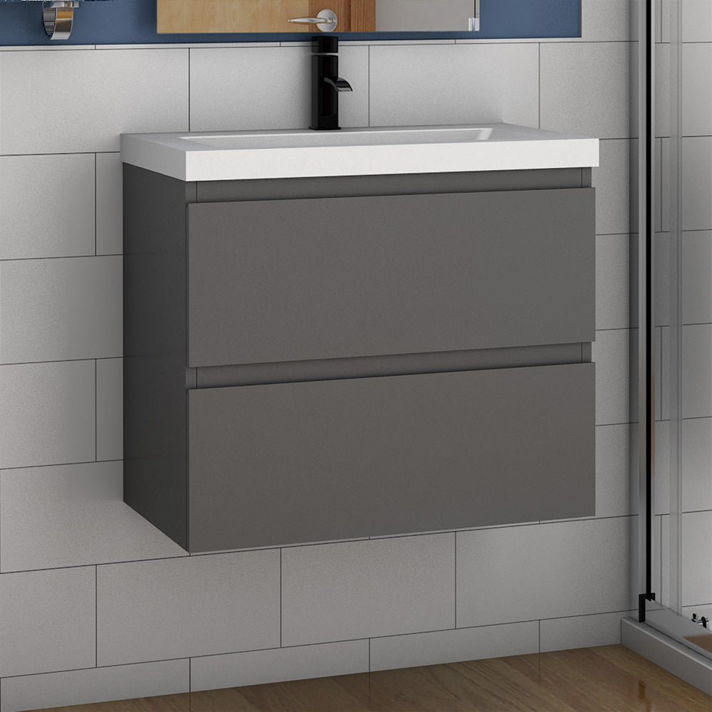 Modern Splash Grey Hung Vanity Units