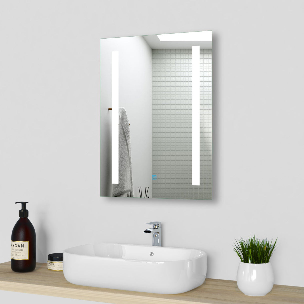 Modern Splash LED Rectangle Mirror