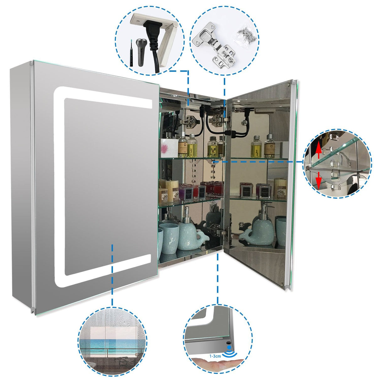 Modern Splash LED Rectangle Mirror-BMG-KC32