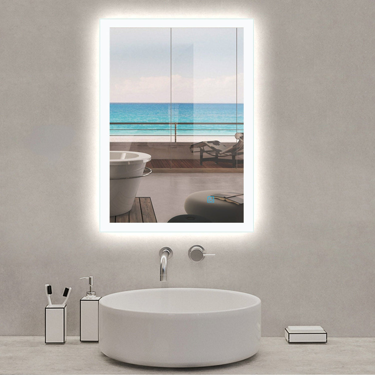 Modern Splash LED Rectangle Mirror