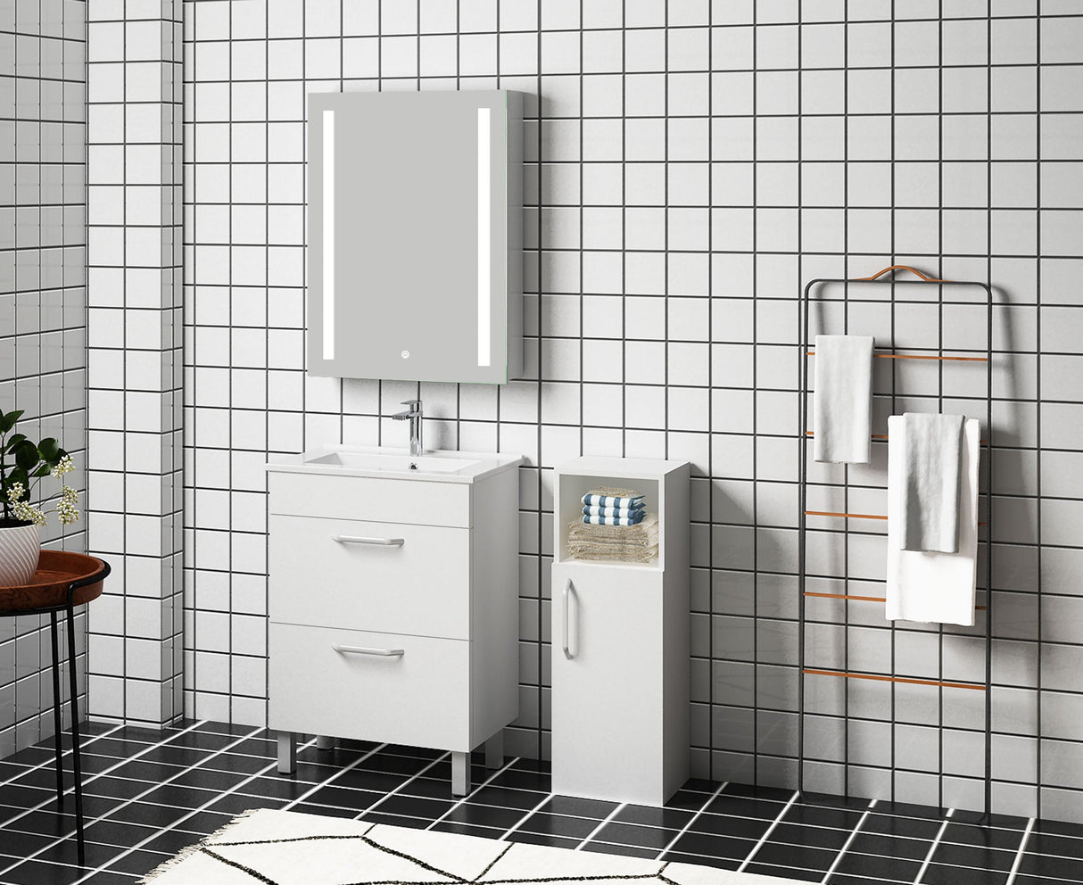 Modern Splash LED Rectangle Mirror