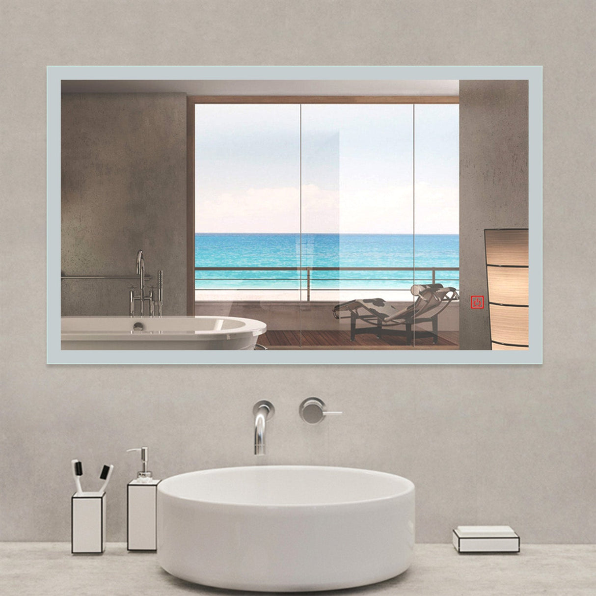Modern Splash LED Rectangle Mirror