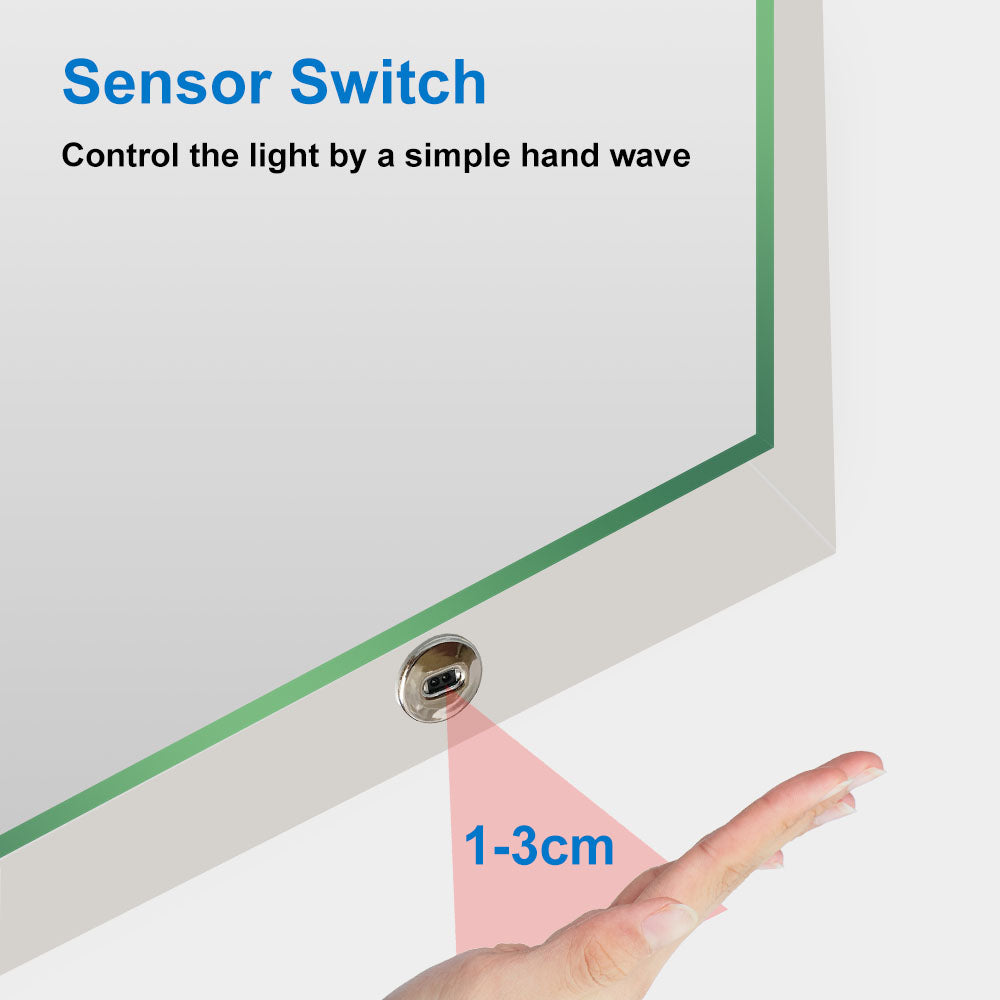 Modern Splash LED Rectangle Mirror