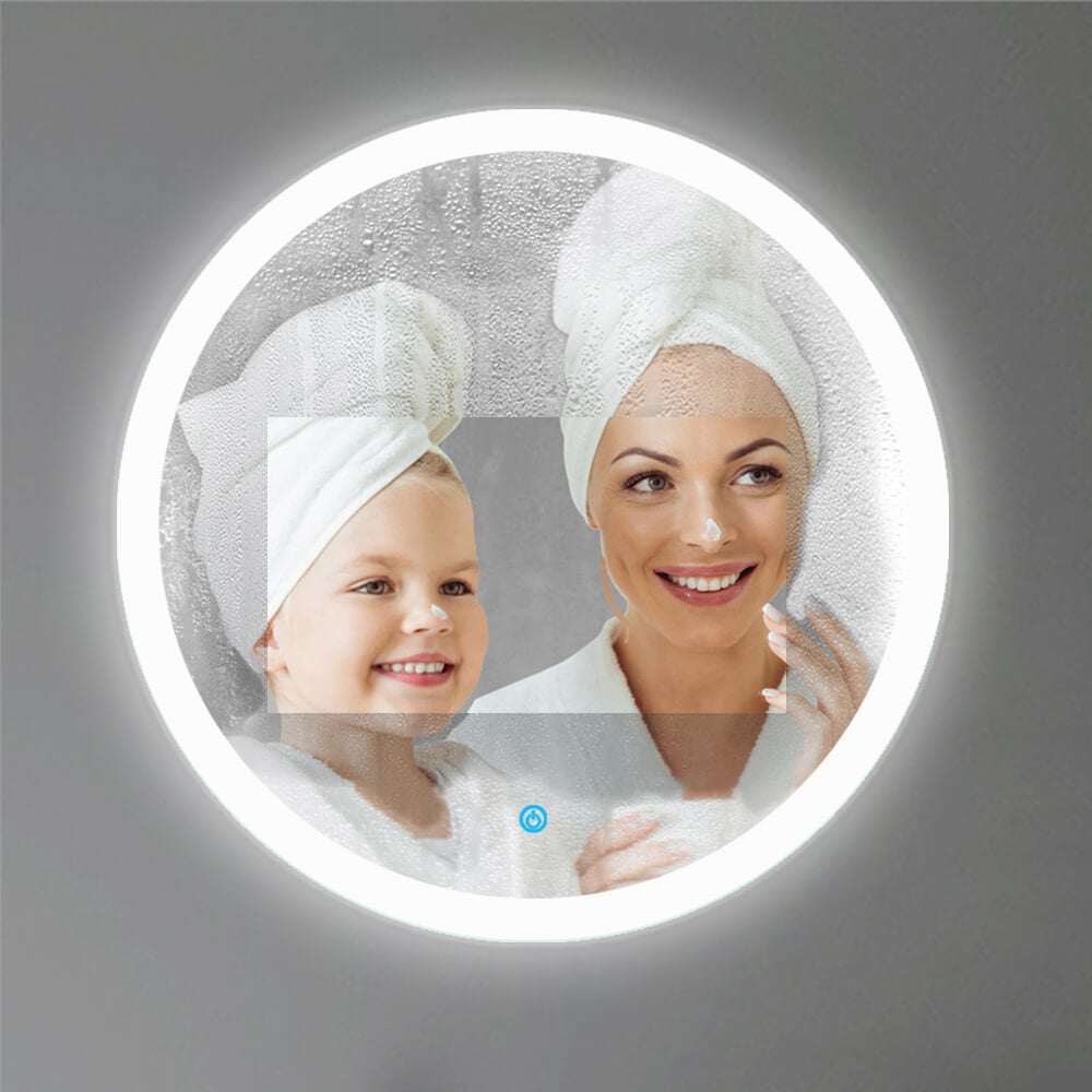 Modern Splash LED Round Mirror