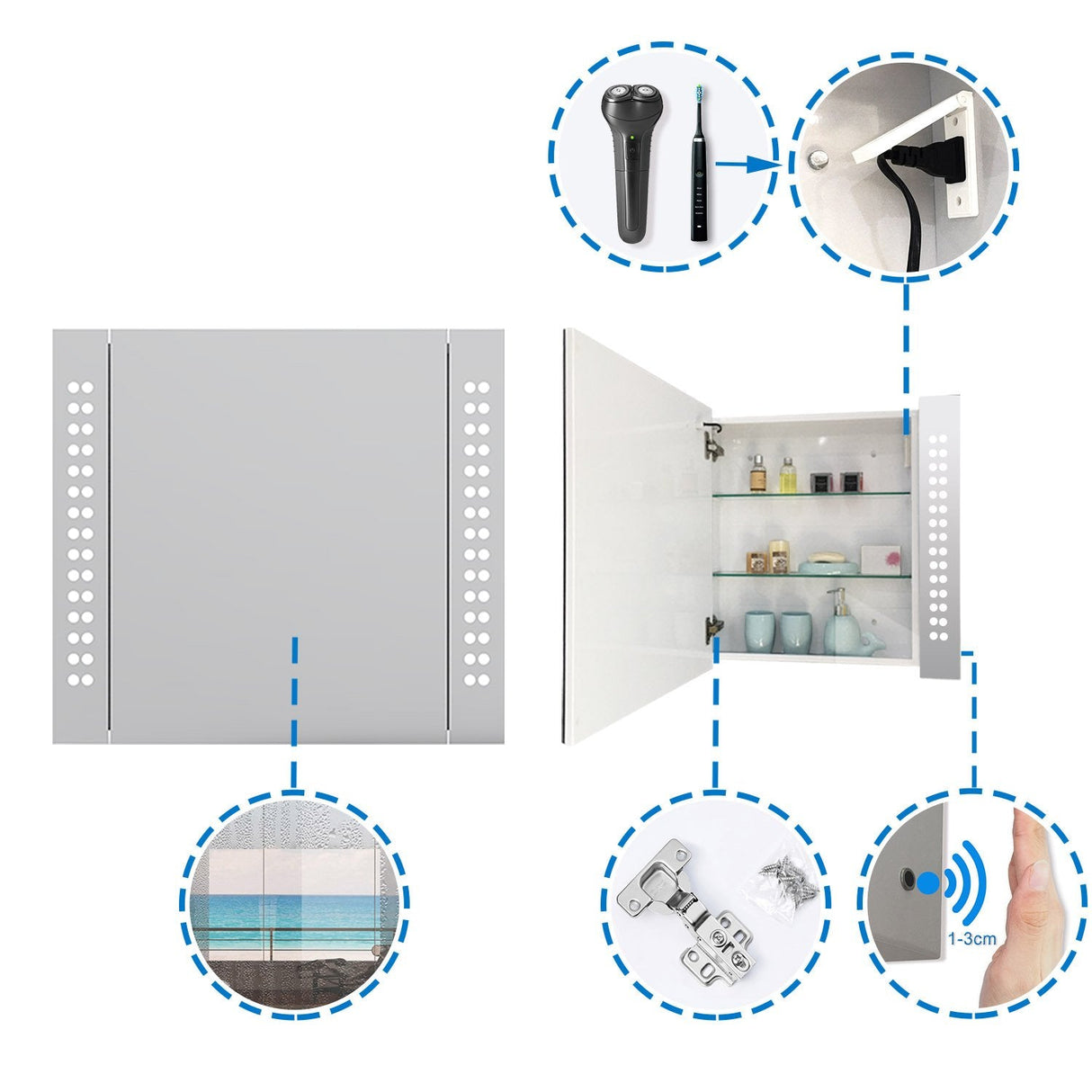 Modern Splash Rectangle Mirror-BMG-KC11-T