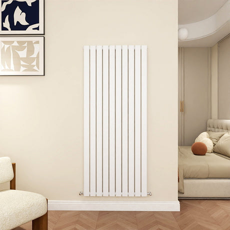 Modern Splash white flat panel radiator — slim profile for space-saving bathroom and living room heating