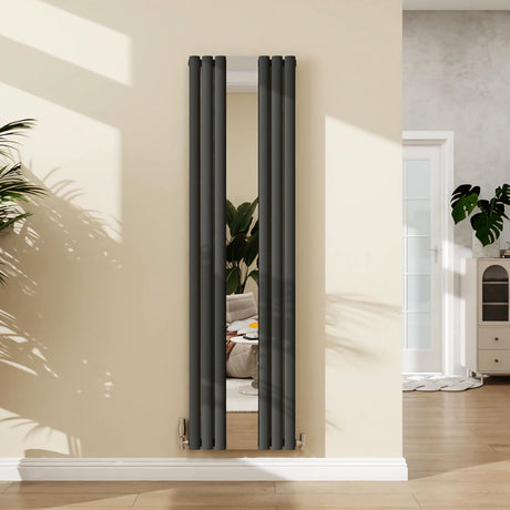 Modern Splash oval column mirror radiator NZM18 — the genius two-in-one bathroom heating solution