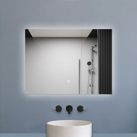 Modern Splash LED bathroom mirror BMZ-2003C — backlit design with demister pad for fog-free reflection