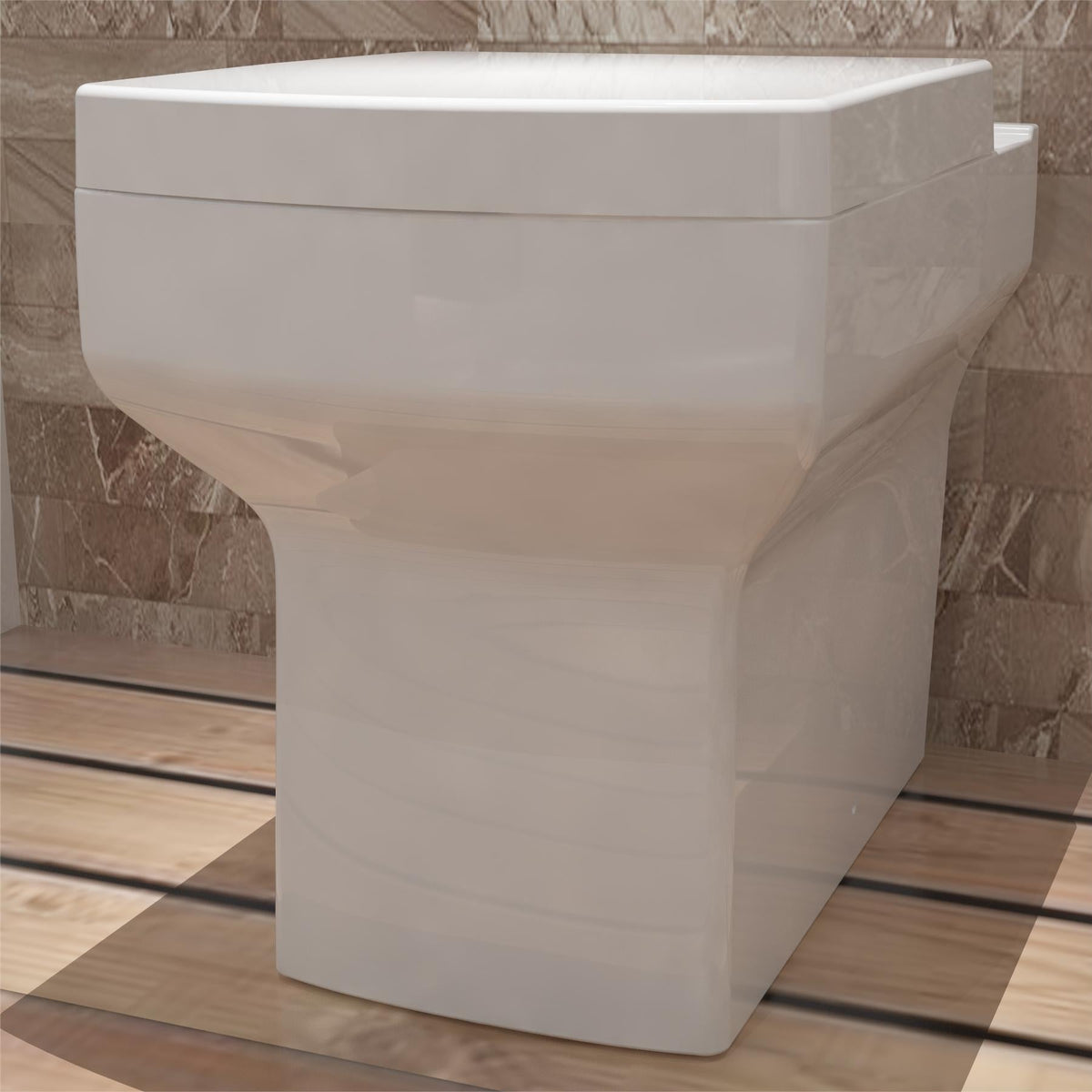 MDS Back To Wall Ceramic Toilet White Soft Close Modern Bathroom BTW ...
