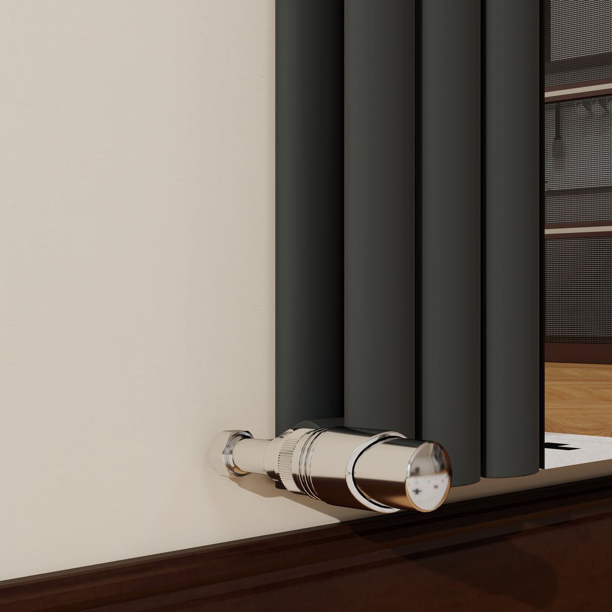 Modern Splash Vertical Oval Column Mirror Radiator 1800x499mm Double