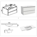 1000mm white bathroom vanity unit