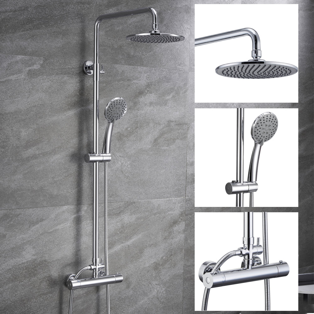 Modern Splash Steel Thermostatic Shower Mixer