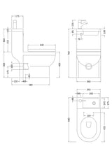 Arley Pro Integrated Toilet Pan With Basin with Tap