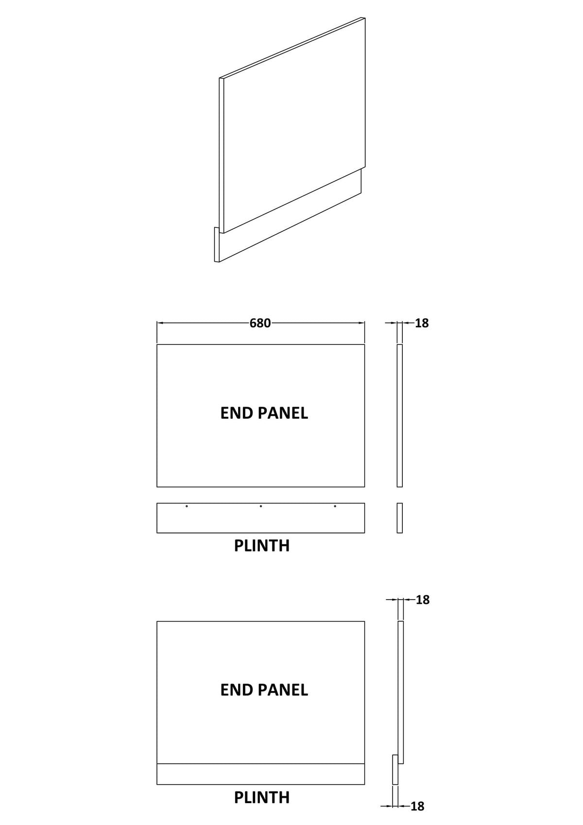 Modern Splash  700mm Matt Grey Waterproof End Bath Panel