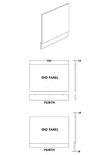 Modern Splash  700mm Matt Grey Waterproof End Bath Panel