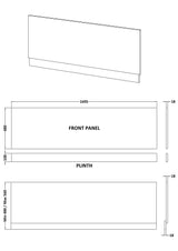 Modern Splash  1700mm Matt Grey Waterproof Front Bath Panel