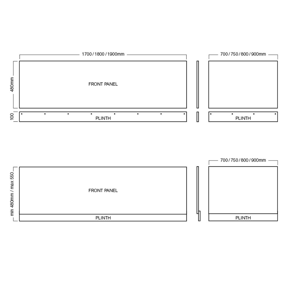 Modern Splash  1500mm White Gloss Waterproof Front Bath Panel