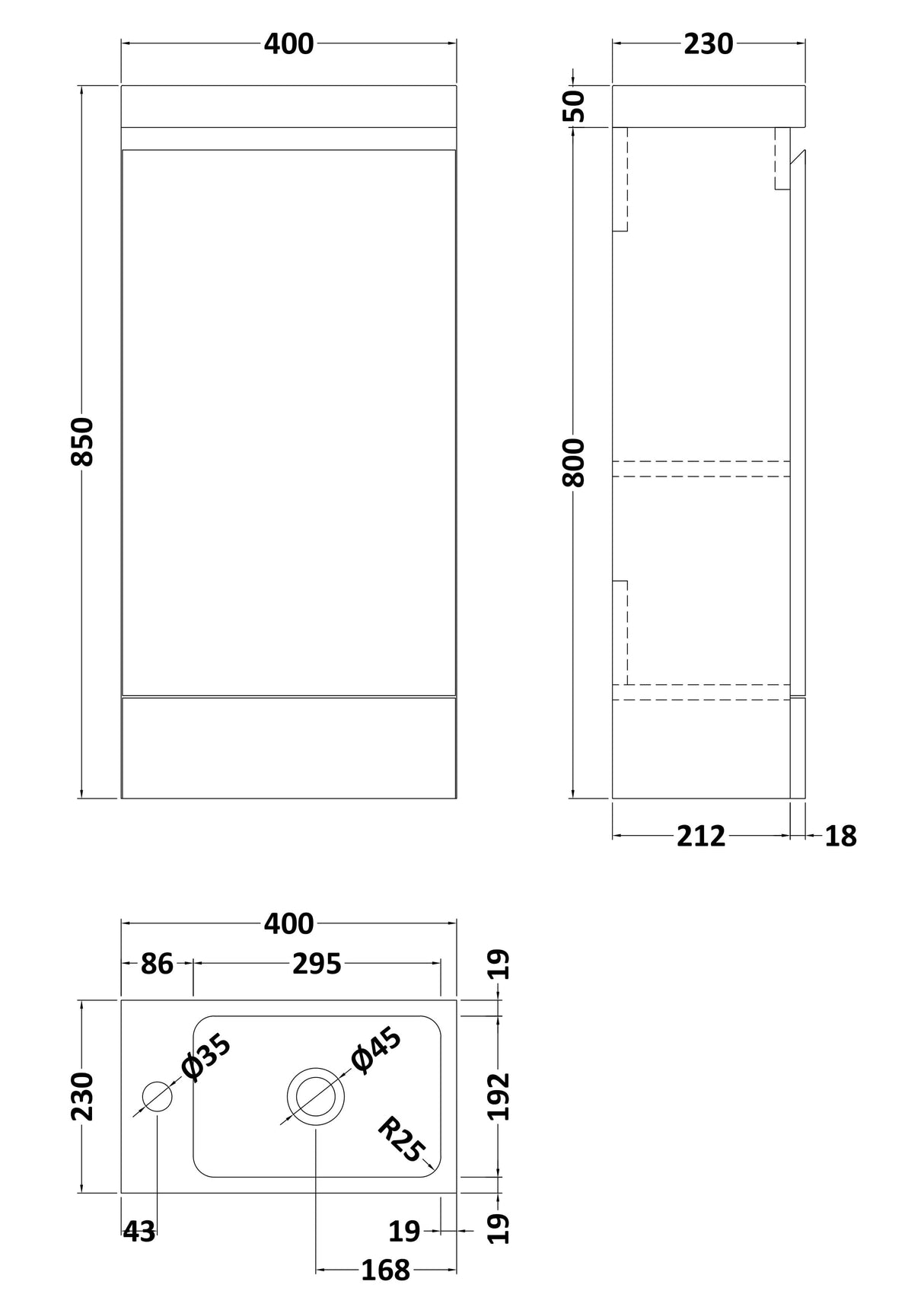Halite 400mm Matt Grey 1 Door Floor Standing Vanity Unit With 1 Tap Hole Basin