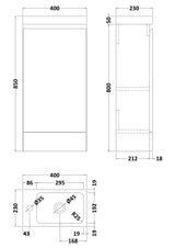 Halite 400mm Matt Grey 1 Door Floor Standing Vanity Unit With 1 Tap Hole Basin