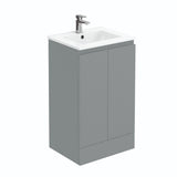 Halite 500mm Matt Grey 2 Door  Floor Standing Vanity Unit With 1 Tap Hole Basin