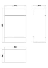 Halite 500mm Matt Grey Floor Standing WC Unit