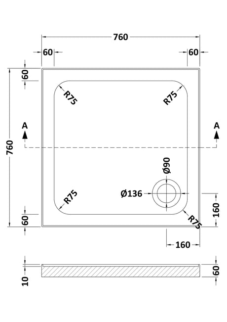 Shower Stone Tray Size