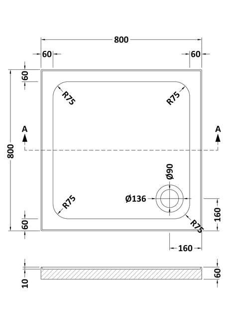 Shower Stone Tray Size