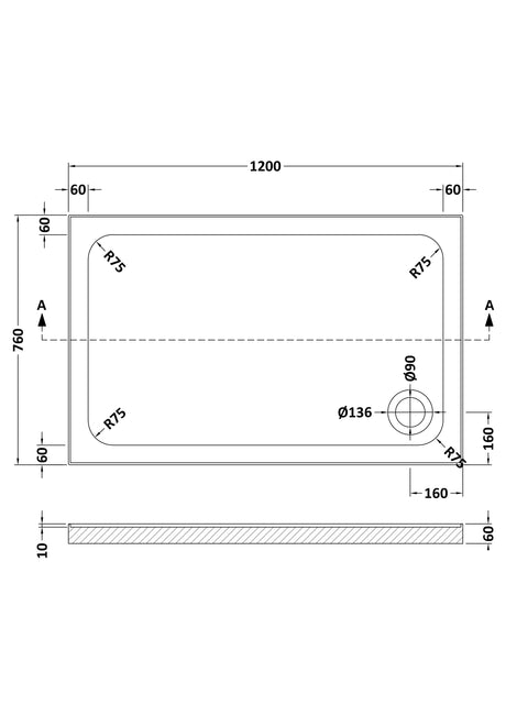 Shower Stone Tray Size