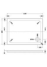 Shower Stone Tray Size