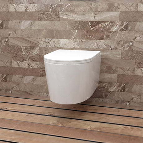 Modern Splash Modern Rimless Wall Hung Toilet WC Pan - Front View