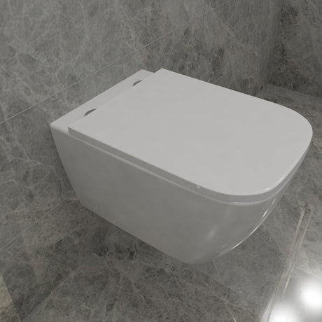 Modern Splash Square Wall Hung Toilet - Angle View