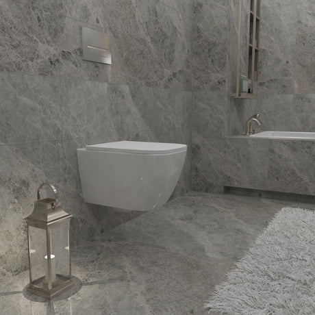 Modern Splash Square Wall Hung Toilet - Side View