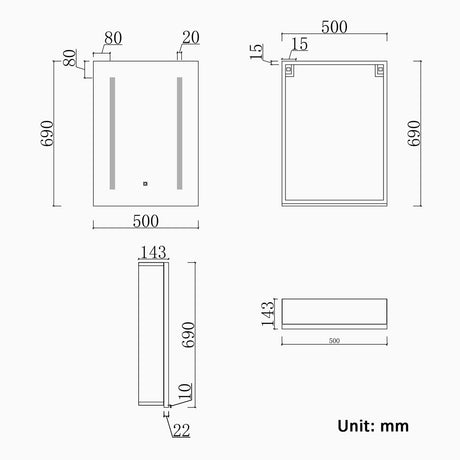 Modern Splash LED Rectangle Mirror-BMG-XL-L011A