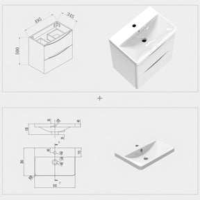 Modern Splash White Wall Hung Vanity Units