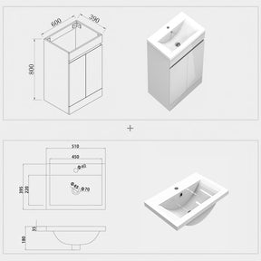 Modern Splash White Vanity Units