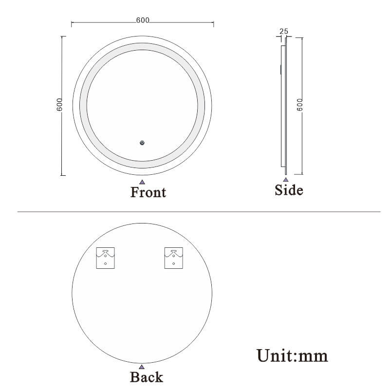 Modern Splash LED Round Mirror-BM-1703