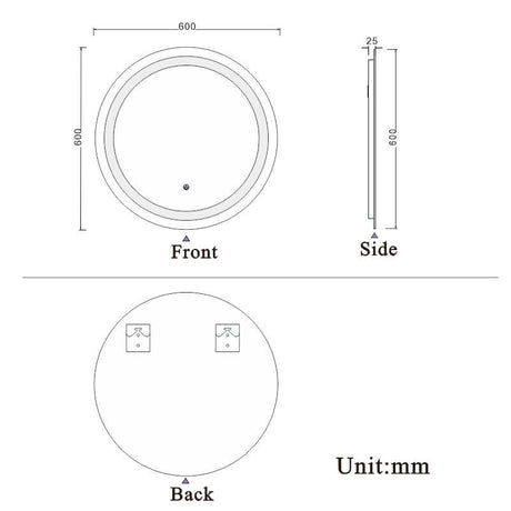 Modern Splash LED Round Mirror-BM-1703