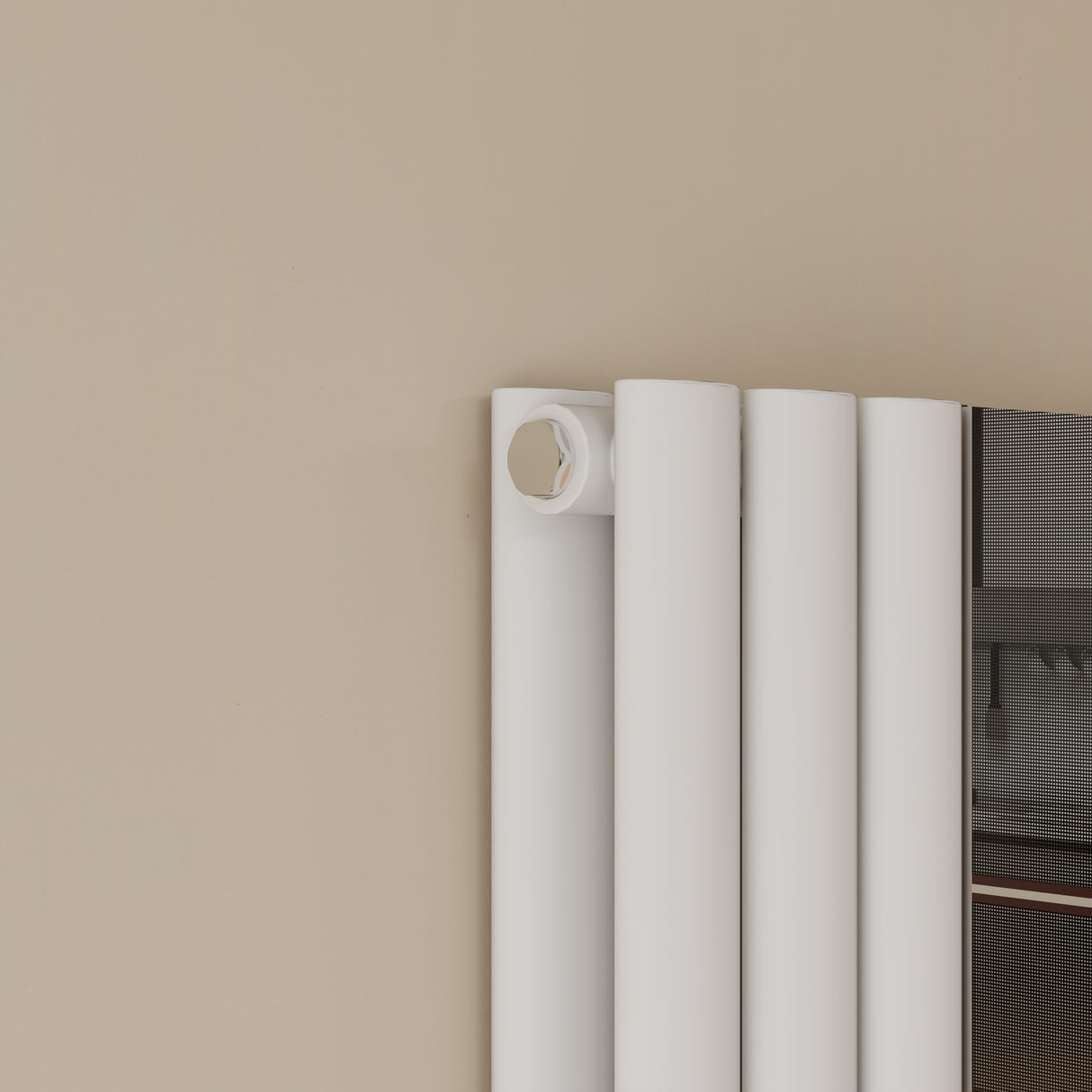 Modern Splash Vertical Oval Column Mirror Radiator 1800x381mm Double
