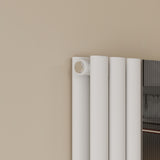 Modern Splash Vertical Oval Column Mirror Radiator 1800x381mm Double