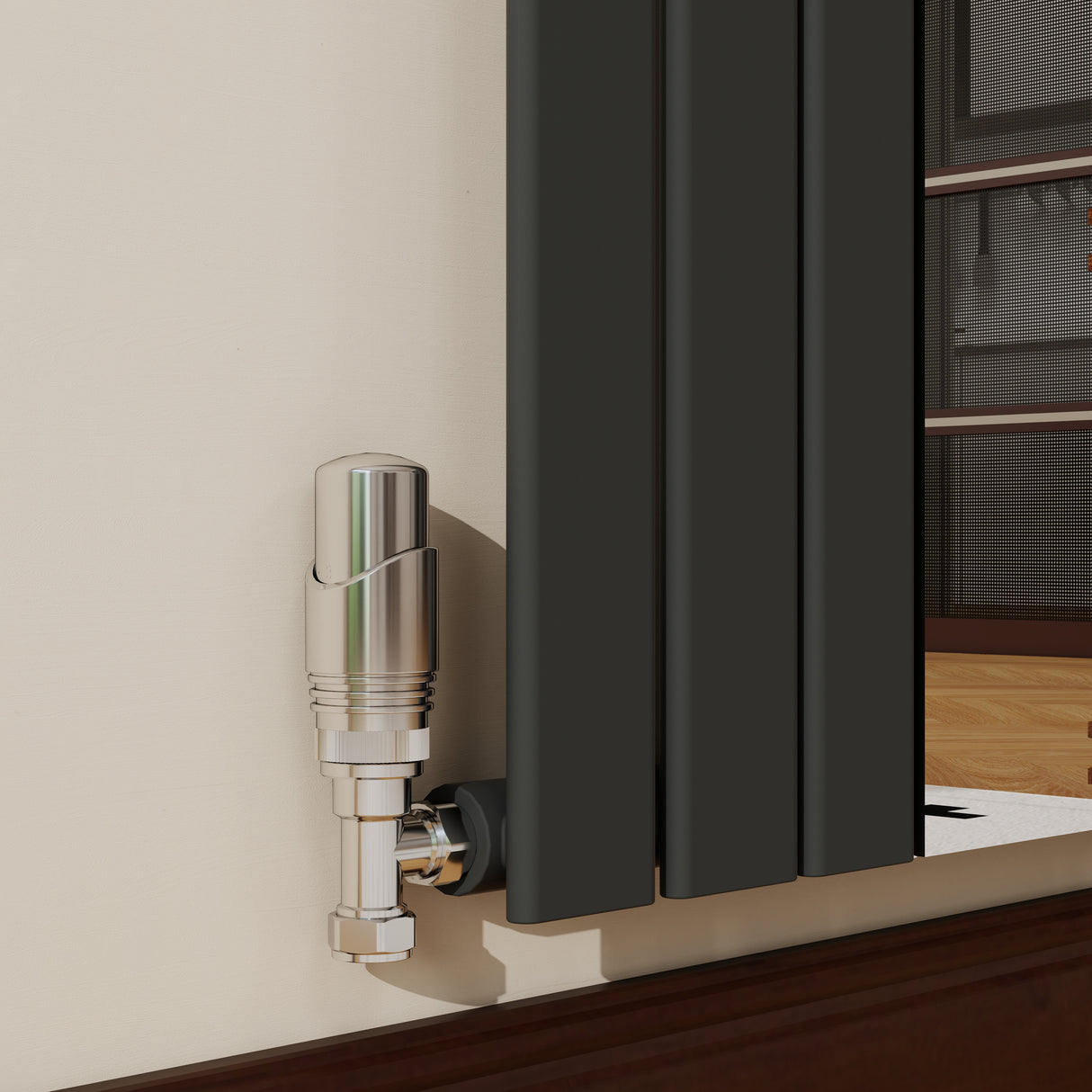 Modern Splash Vertical Flat Panel Mirror Radiator 1800x553mm Single