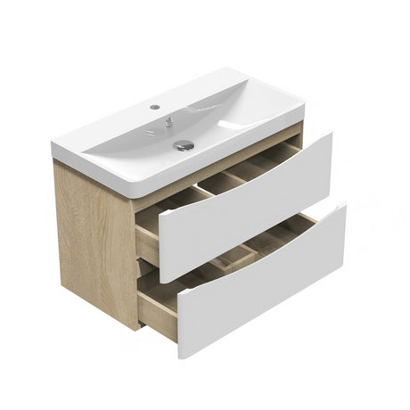 Modern Splash White Oak Vanity Units-Y-311A+Y-T310C