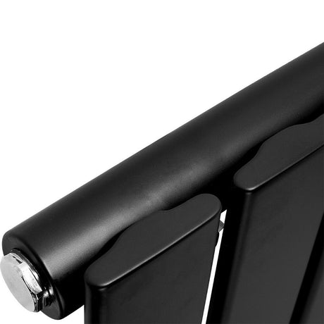 Modern Splash Flat Panel Black Radiator Details
